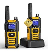 Radioddity HD-1 IP67 Heavy Duty Walkie Talkies, Waterproof Dustproof Shockproof Long Range Two Wa...
