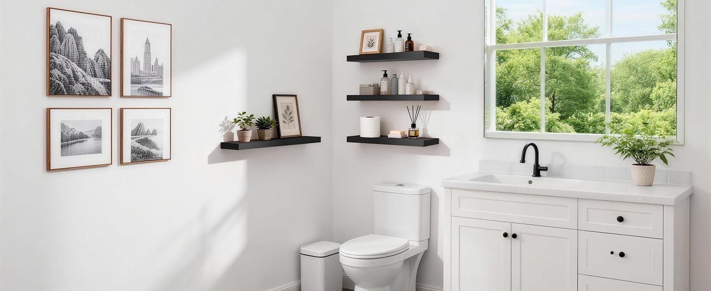 floating bathroom shelves