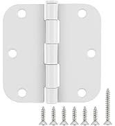 Door Hinges 3.5"x 3.5 Inch Door Hinge 3 1/2 Inch White Matte Door Hinges for Interior Door Hardwa...