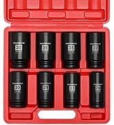 MIXPOWER 8-Piece 3/4- Inch Drive Deep Impact Socket Set, 6 Point, CR-MO, Metric, Deep, 6 Point, 2...