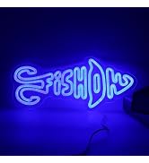 Fish On Led Sign for Wall Decor, Fishing Neon Sign Dimmable Fisher Led Light for Fisherman, Man C...