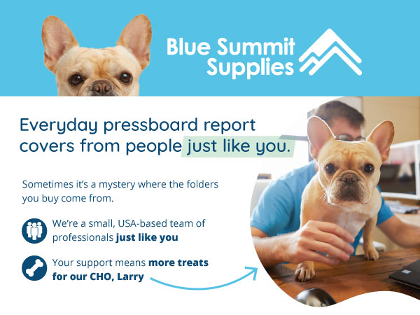 Introduction to Blue Summit Supplies with picture of French bulldog