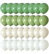 CVPARTYON Sage Green White Balloons 55 pcs 12 Inch Avocado Green Sand White Balloons for Birthday...
