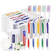 SLequipo 50 Set Disposable Toothbrushes with Toothpaste and Soap Individually Wrapped, 50 pcs Too...