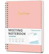 Meeting Notebook for Work Organization, Work Planner Notebook with Action Items, Project Agenda P...