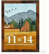 Veleclo 11x14 Picture Frame for Wall Display, 11x14 Brown Picture Frame with Shatter Resistant Pl...