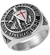 HZMAN Knights Templar Put On The Whole Armor of God Ephesians 6:13-17 Red Cross Design Men's Stai...