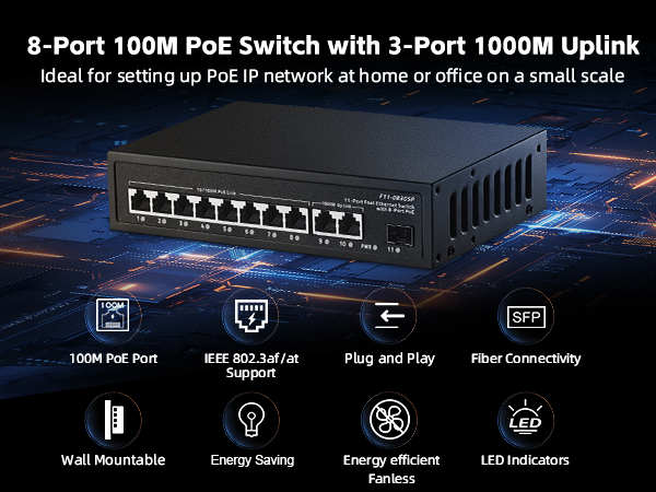 11-Port Fast Ethernet PoE Switch