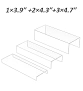 Sezanrpt Rectangular Acrylic Display Risers Stands 3pcs, Dessert Table Display Rack, Clear Displa...