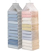 AARAINBOW 2 Packs Yoga Legging Storage Organizer Hanging Clothes Storage Shelf Short, Foldable Ha...