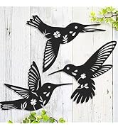 Daogtc Metal Hummingbird Wall Art Decor-Black Metal Wall Art,Bird Wall Sculpture for Home Kitchen...