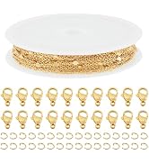 Pandahall 18K Gold Plated Heart Link Chains 16.4 Feet Flat Oval Curb Chains Soldered Jewelry Chai...