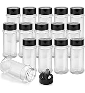 TUZAZO 14 Pcs Spice Bottles Plastic Seasoning Containers, 3 Oz Clear Plastic Spice Jars with Shak...
