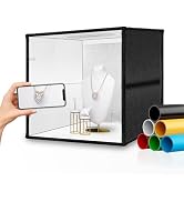 SHSY LVSEZM Photo Studio Light Box, 16"x16" Professional Shooting Tent Kit with 160 LED Lights & ...