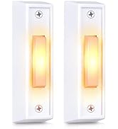 Saillong 2 Pcs Lighted Doorbell Button, Wired Door Bell Push Buttons LED Door Chime, Wall Mounted...
