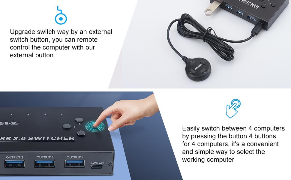 usb switch kvm switches 4 computers