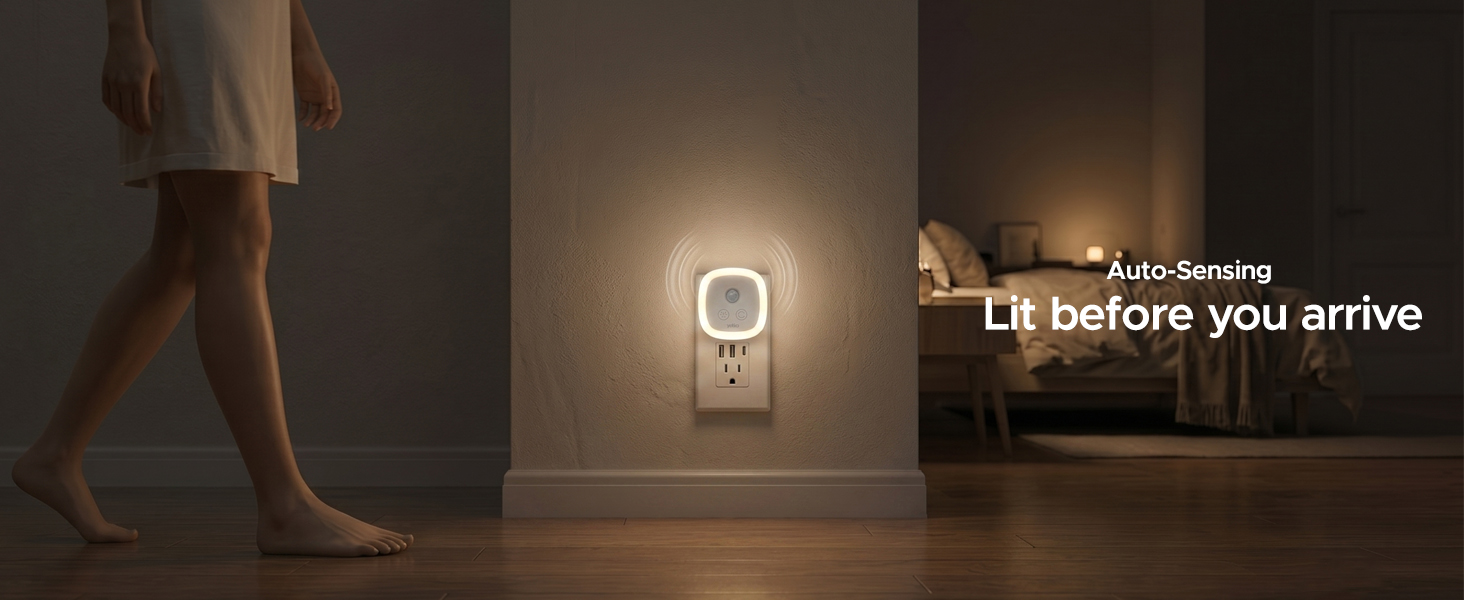 Automatic sensor function - the lights turn on automatically before a person arrives.
