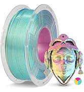 JAYO Silk PLA Filament 1.75mm Tri-Colors Red Yellow Green, Coextrusion Triple Colors 3D Printer F...