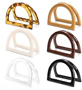 Jucoan 12 Pack D Shape Purse Handles, 6 Colored Handbag Handles Replacement for Handmade Crochet ...