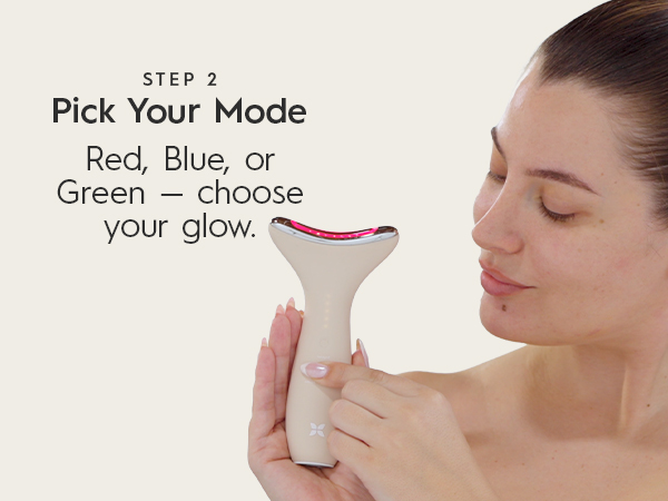 step 2 select your beauty reatment: skin tightening, brightneing, or soothing therapy