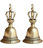 2Pcs Retro Copper Bell Wind Chimes,Demon Subduing Bell Creative Solid Brass Bell Handicraft Tibet...