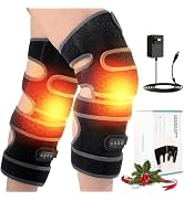 HOMRELEXA Heated Knee Massager with Heating Pad for Knee Pain Relief, 5 Vibration & 3 Heating Mod...