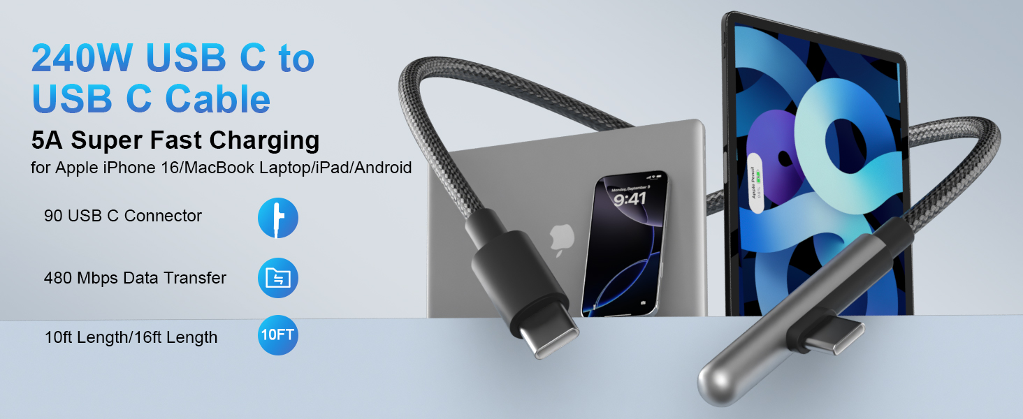 usb c cable 10 ft 15ft