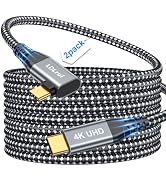 LDLrui USB C Monitor Cable, 4K 60HZ Display, Right Angle 10FT, 2Pack, 20Gbps Data Transfer, 100W ...