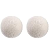 2 pcs White no Pattern Reusable Wool Dryer Balls Fabric Softener Ball Wool Laundry Ball Reducing ...
