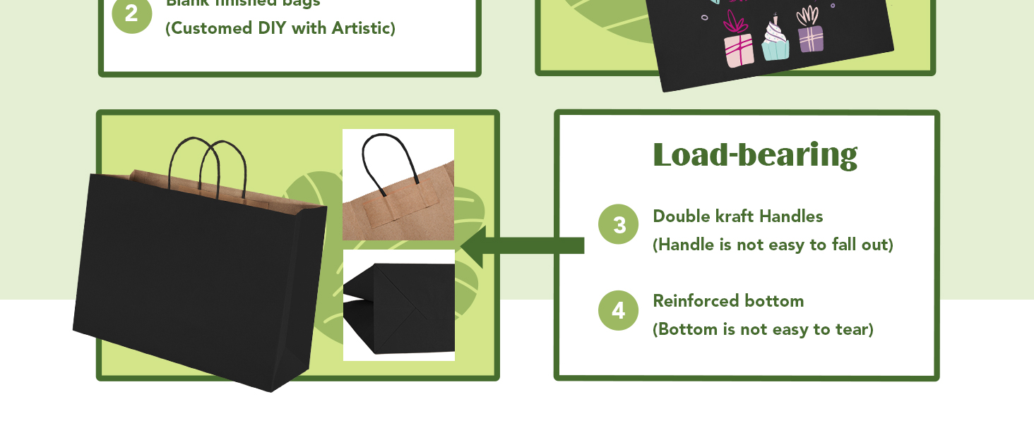 black gift bags with handles
