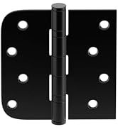 goldenwarm 3 Pack 4'' Matte Black Door Hinges – Ball Bearing 304 Stainless Steel Hinges for Exter...