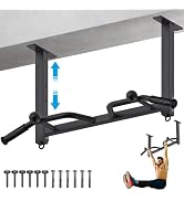 Kipika 32" Ceiling Mounted Pull Up Bar - Heavy Duty, Highly Adjustable, Multifunctional Chin Up B...