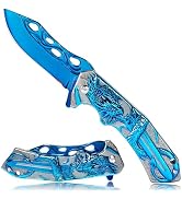 Vividstill Pocket Knife for Men, Cool 3D DRAGON Pocket Folding Knife With Clip, Great gift Edc Kn...