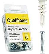 #8 Self Drilling Drywall Plastic Anchors with Screws - No Pre Drill Hole Preparation Required - 7...