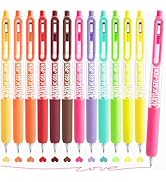 Joyask Gel Pens For Coloring, 12 Colors Retractable Colored Pens for Black Paper & White Paper, 0...