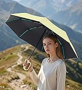KESHEYOUXUAN Compact Automatic Folding Travel Umbrella-Windproof Rainproof, PF50+ Sun Protection ...