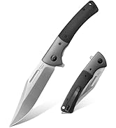 VALHALLA PTEROSAUR Pocket Knife, 3.9'' D2 Steel Folding Knife with Micarta Handle, Pocket Knife f...