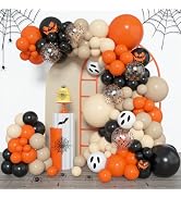 Amandir 153pcs Burnt Orange Black Halloween Balloon Garland Arch Kit | Different Sizes 18 12 10 5...
