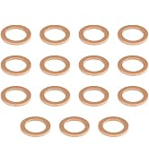 Ferianl 15PCS Oil Drain Plug Gasket, 14mm Copper Crush Washer, Compatible with Mercedes, Leak Fre...