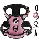 IVY&LANE No Pull Dog Harness for Medium Dogs, Dog Vest Harness with Leash, Safety Belt and Storag...