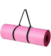 Basics Extra Thick Exercise Yoga Mat with Carrying Strap