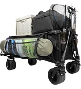 REDCAMP 49" L Extended Collapsible Beach Fishing Cart with Rod Holders, 330LBS Heavy Duty Extra L...