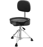 Augioth Drum Throne with Backrest Padded Hydraulic Drum Chair Height Adjustable Drum Stool with S...