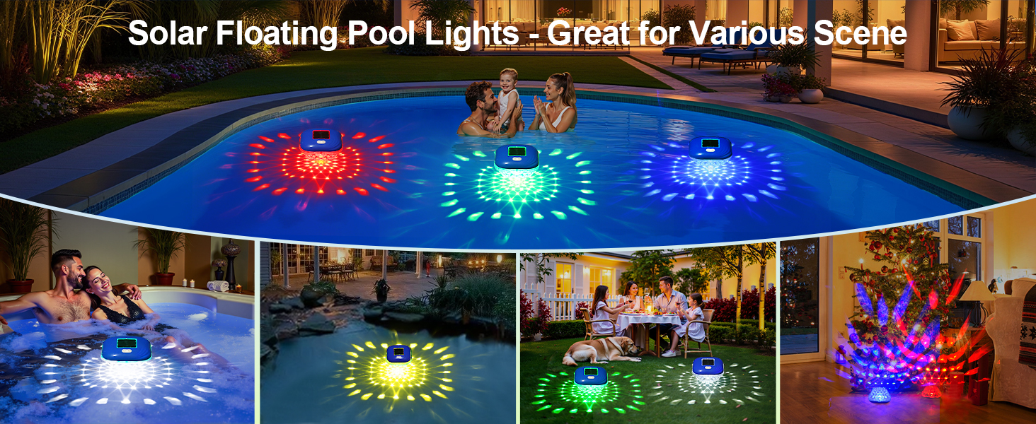 floating pool lights solar powered