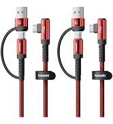 240W USB C to USB C Cable 10FT 2Pack, 2-in-1 Right Angle, Fast Charging | Nylon Braid, PD 3.1, Re...