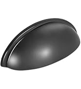 HOMOTEK 6 Pack Drawer Bin Cup Pulls Dresser Pulls for Cabinets Matte Black - 3 Inch Hole Centers ...