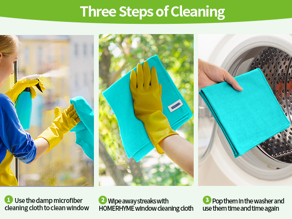 Lint Free Microfiber Cleaning Rags for Glasses Kitchen Dish Mirrors