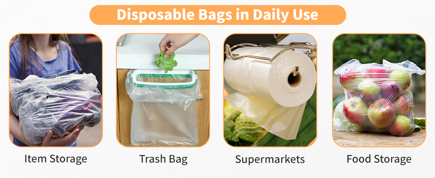 disposable clear plastic bags