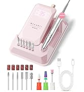 Makartt Brushless Nail Drill: 60W 35000RPM Cordless E-File, Pink VYKTOR | Brushless Motor, 489.5g...