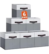 Criusia Storage Cubes -11 inch Closet Organizers and Storage Bins for Clothes -6 Pack Fabric Stor...